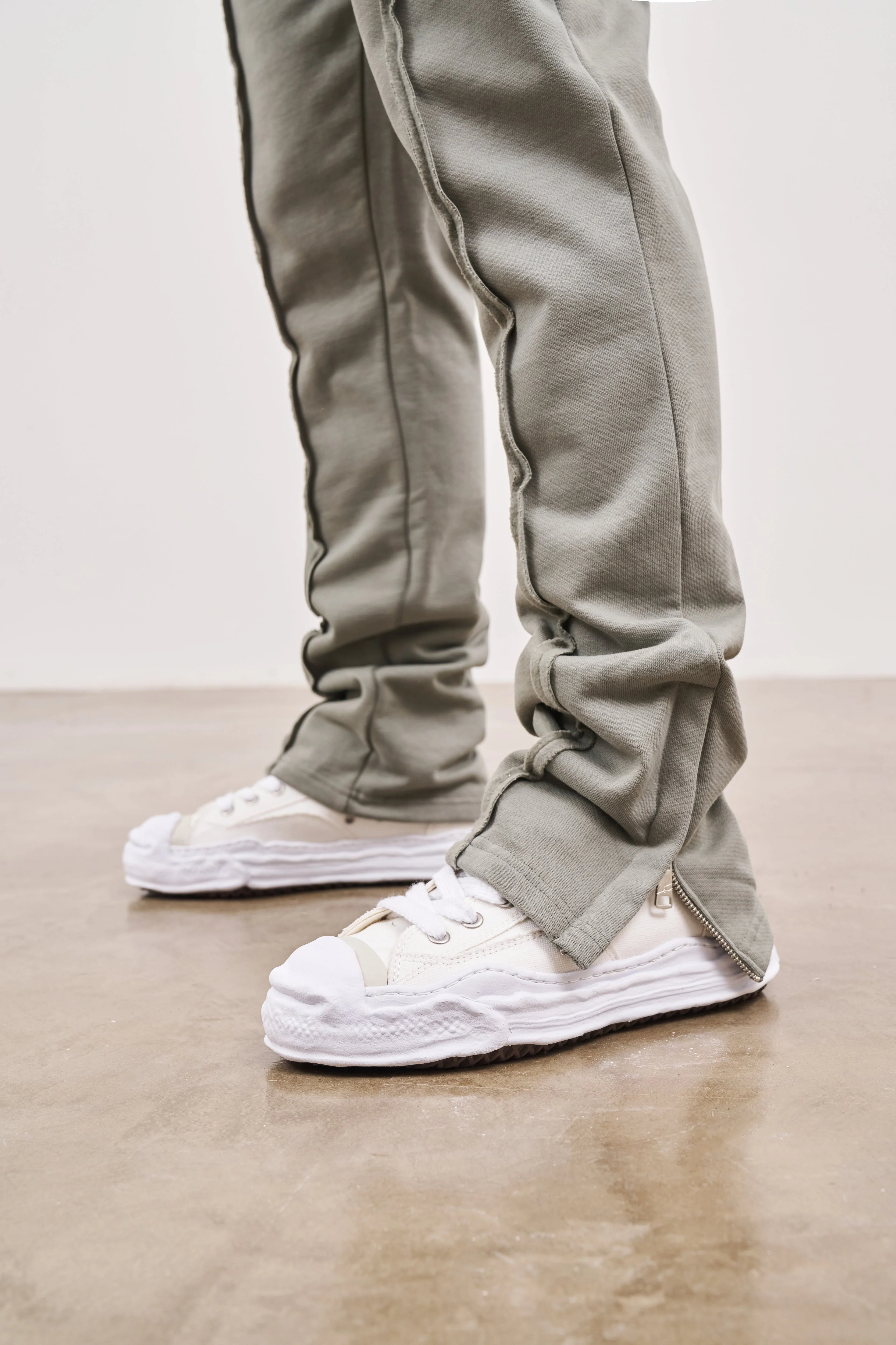 RAW SEAM STRAIGHT LEG JOGGERS - DARK SAGE - Image 6