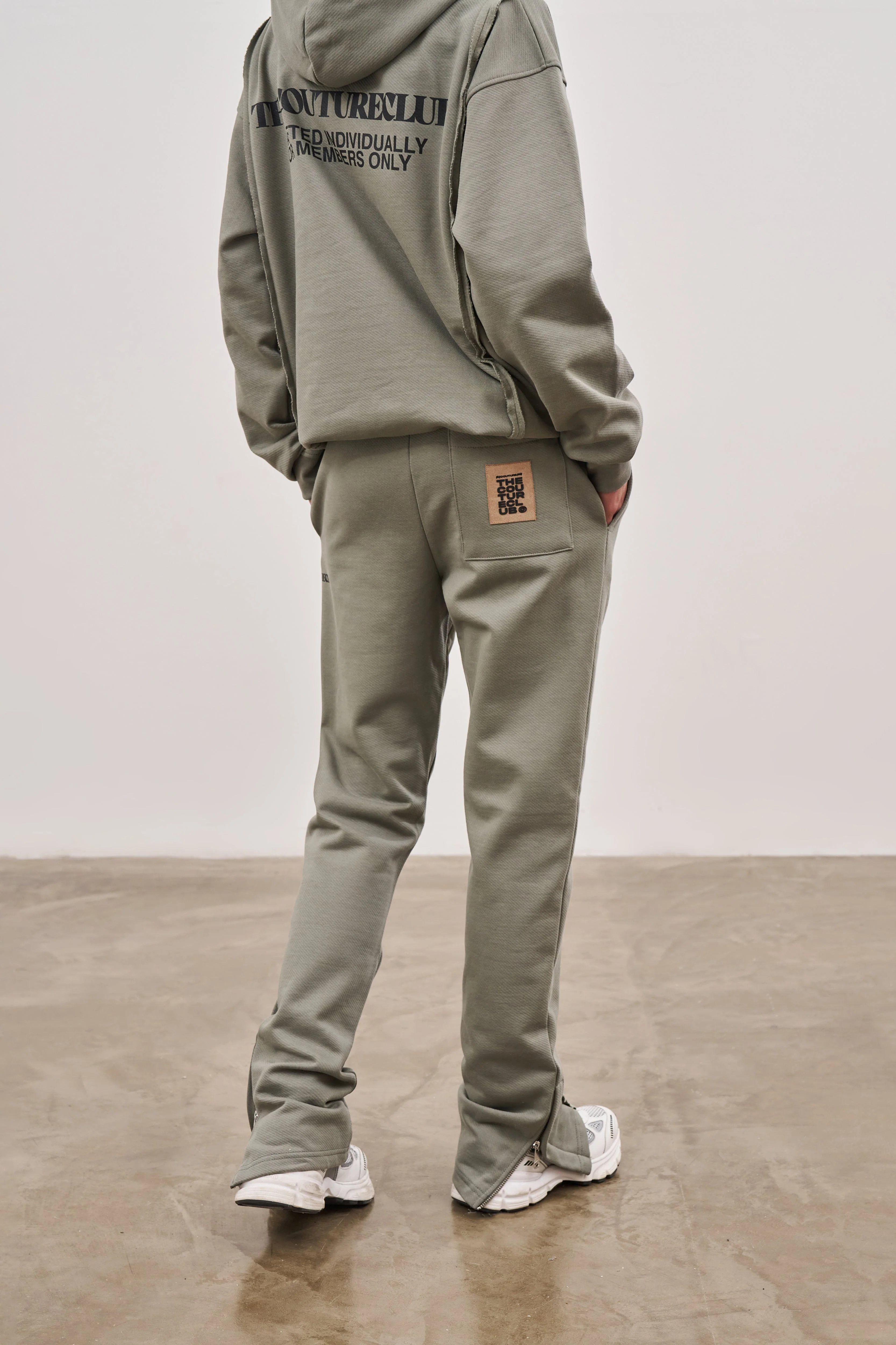 RAW SEAM STRAIGHT LEG JOGGERS - DARK SAGE - Image 7