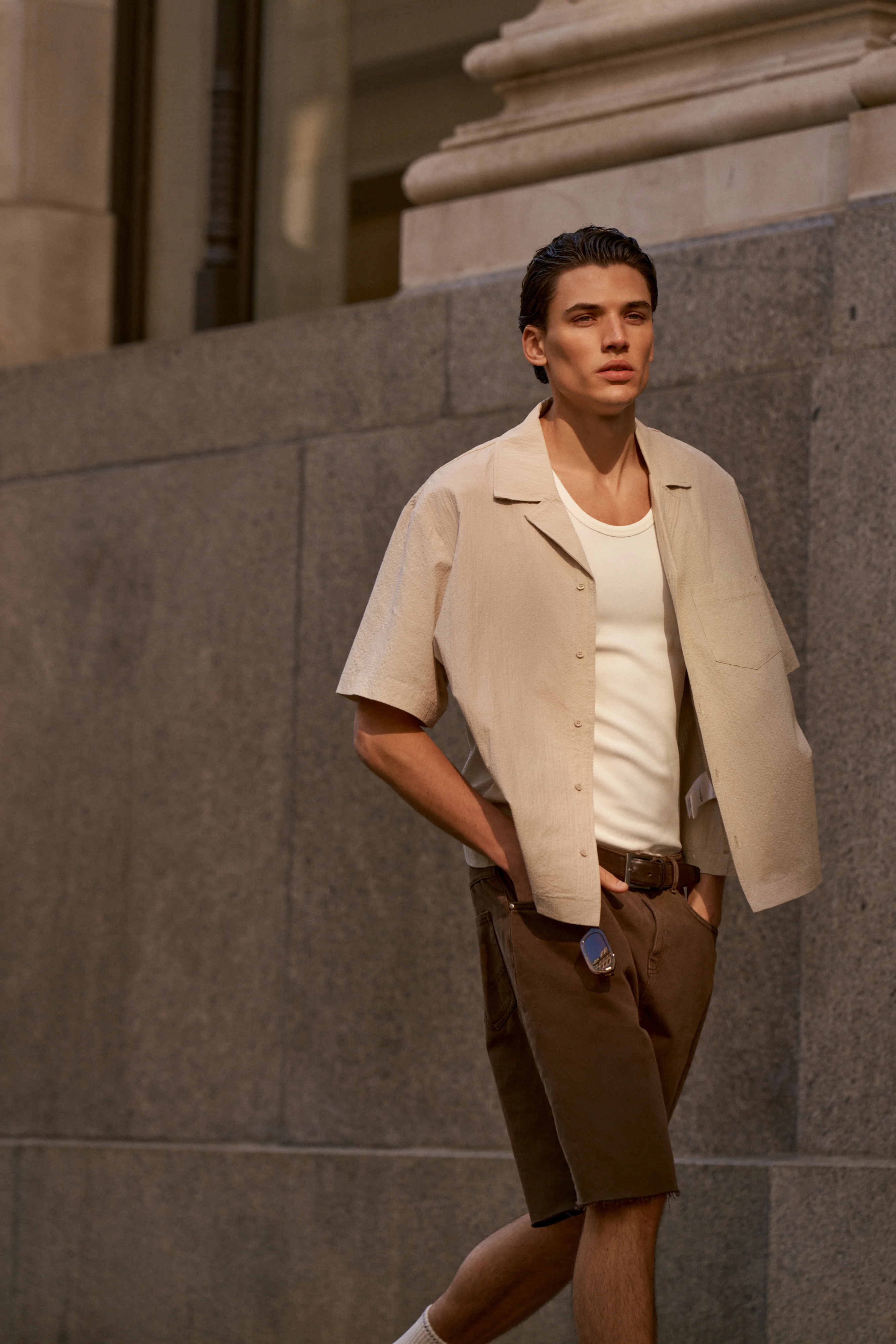 RIBBED VEST - OFF WHITE - Image 4