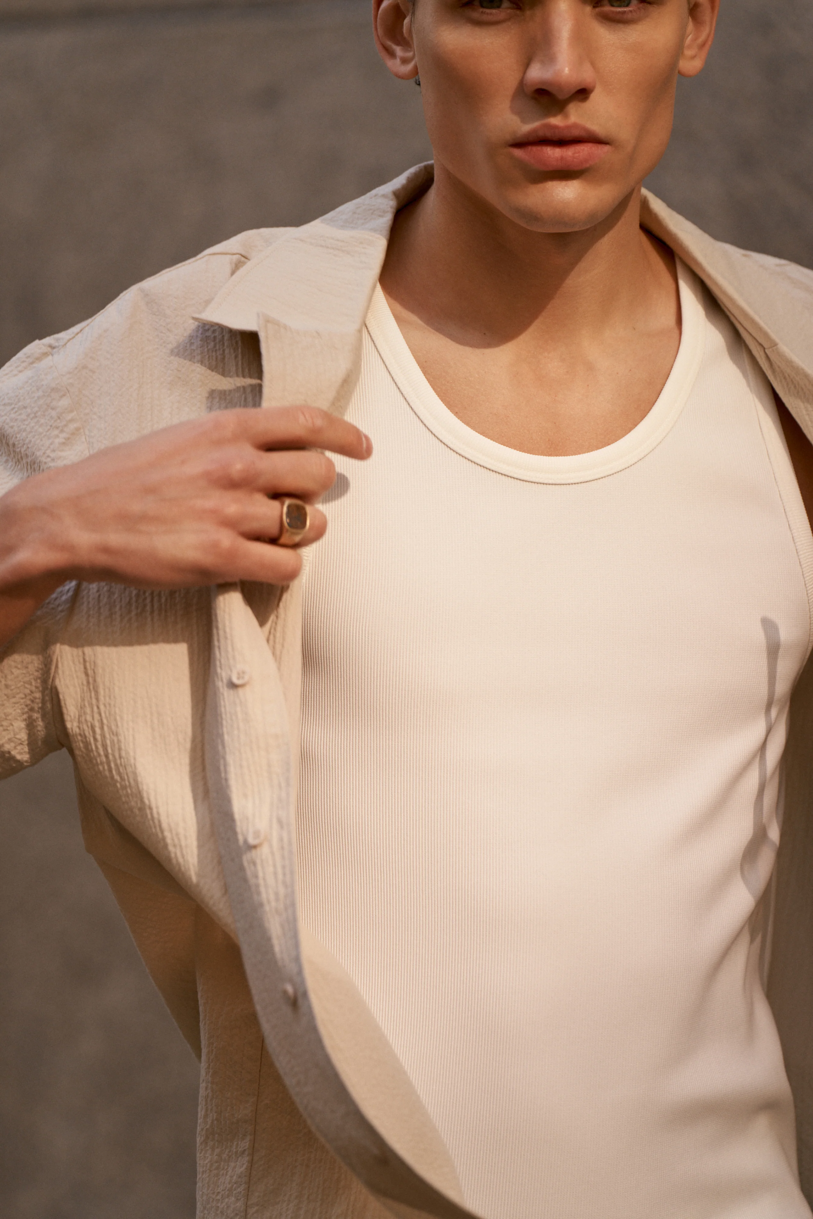 RIBBED VEST - OFF WHITE - Image 5