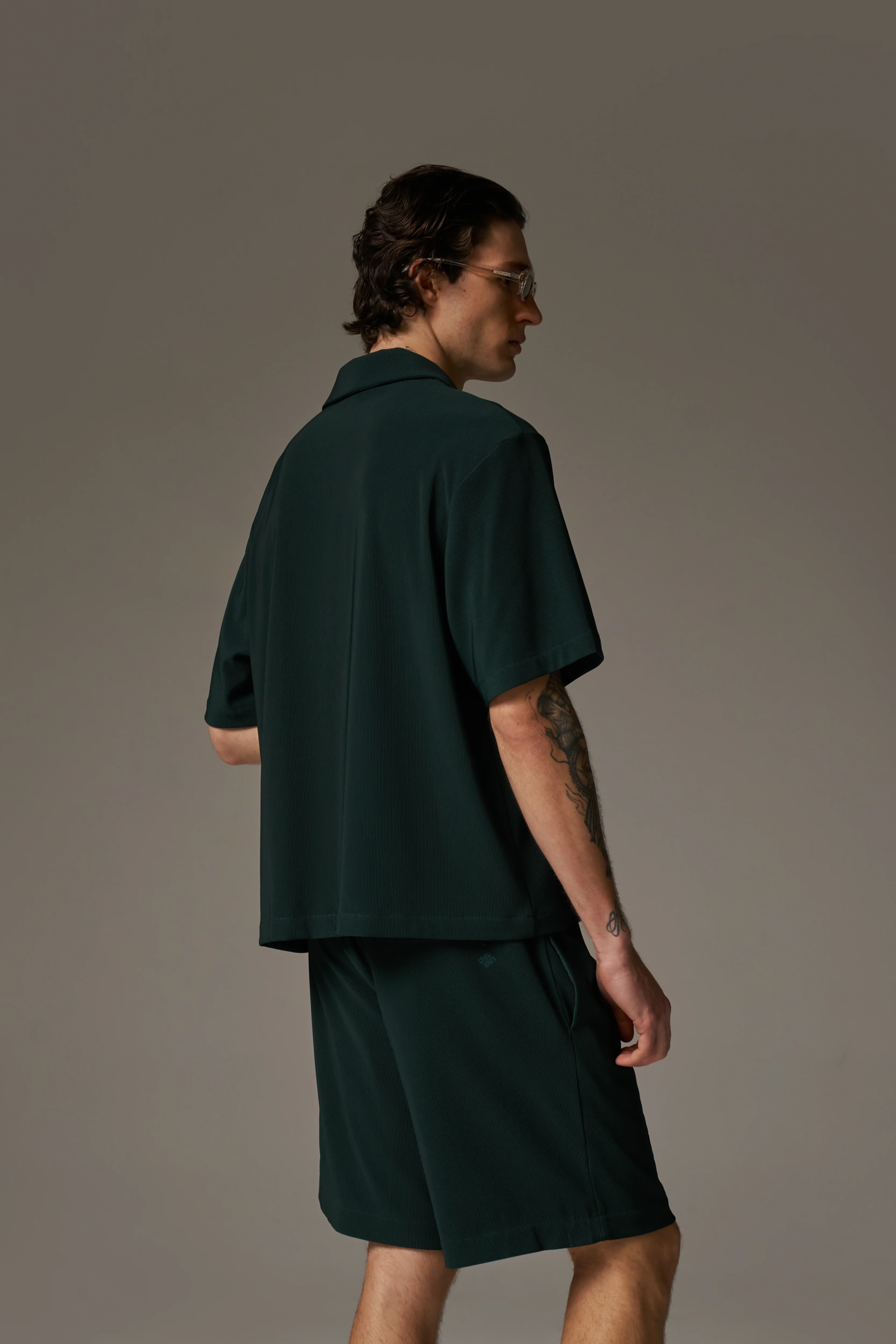 RIBBED SHORTS - GREEN - Image 8