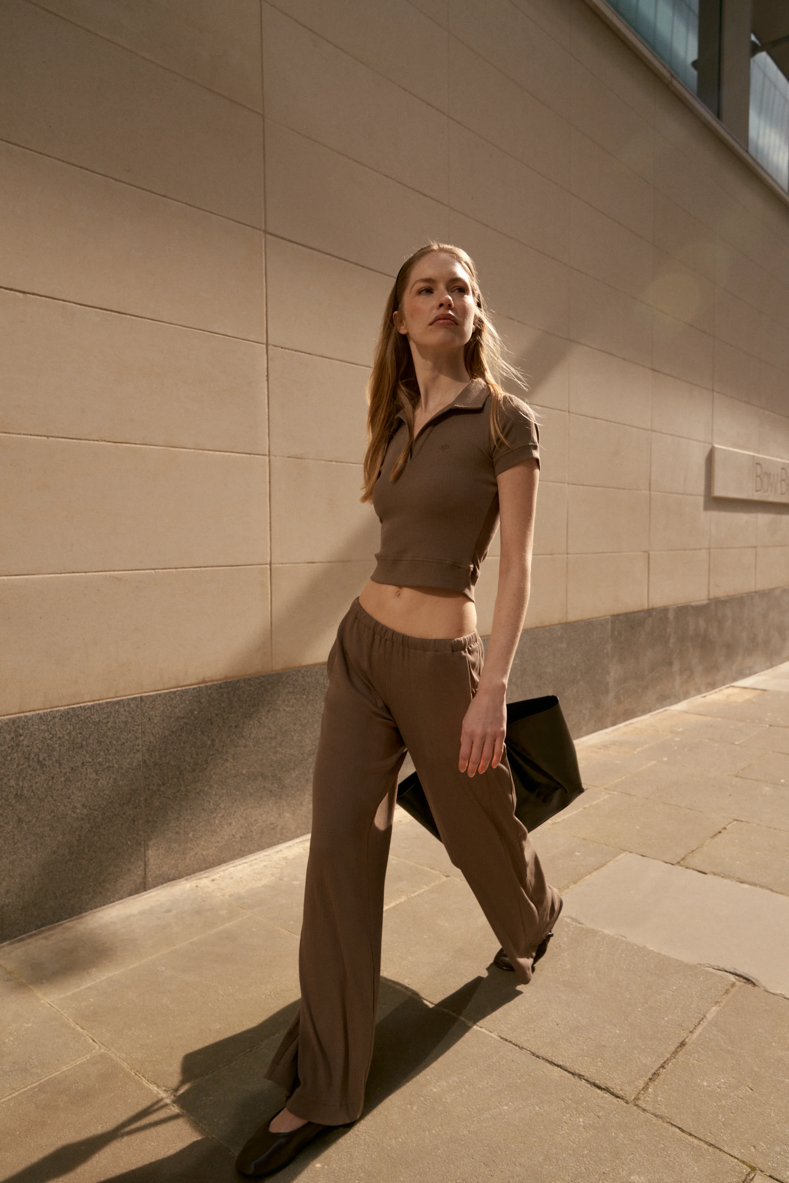 RIBBED TROUSERS - BROWN - Image 3