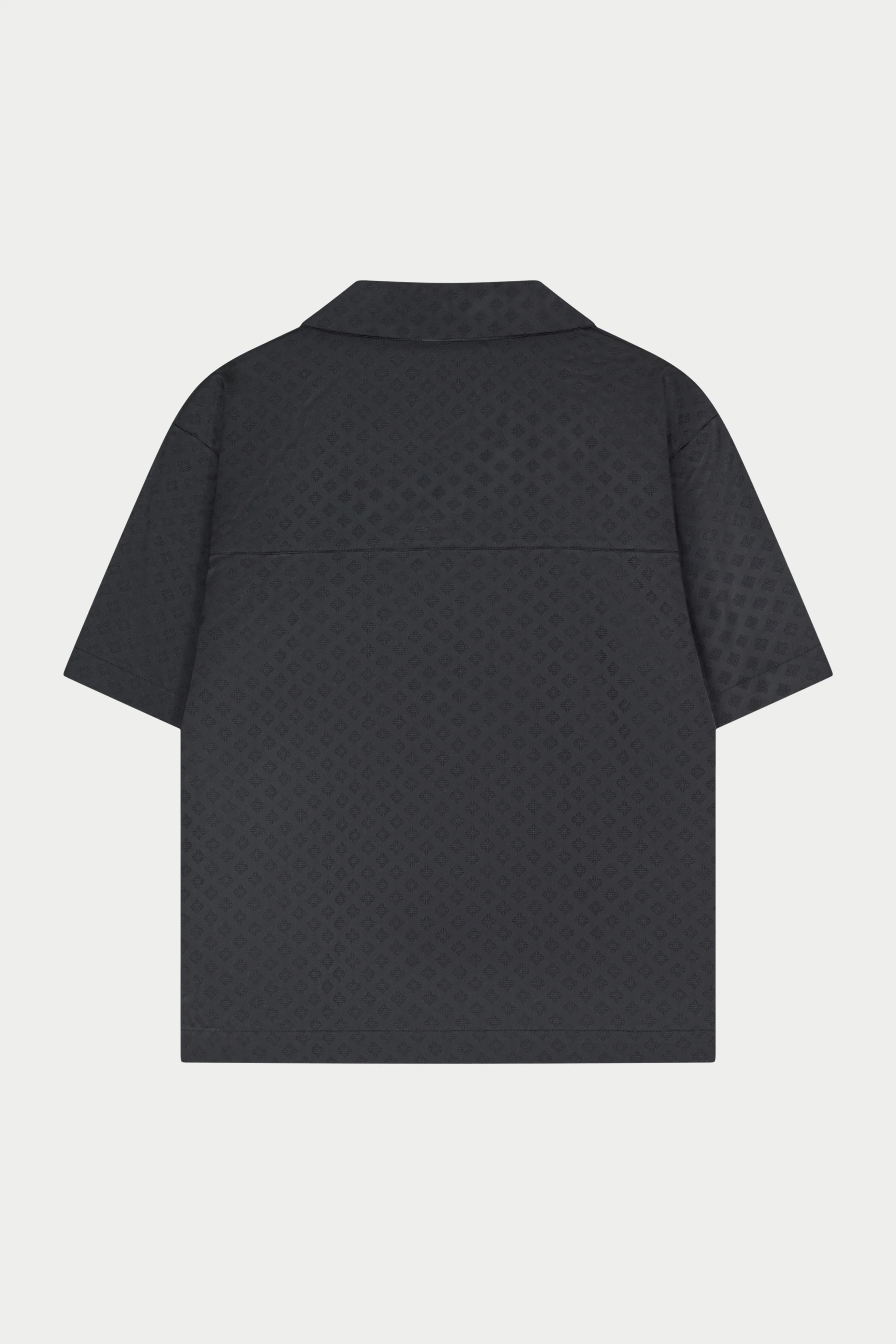 SATIN JACQUARD SHIRT - BLACK - Image 7