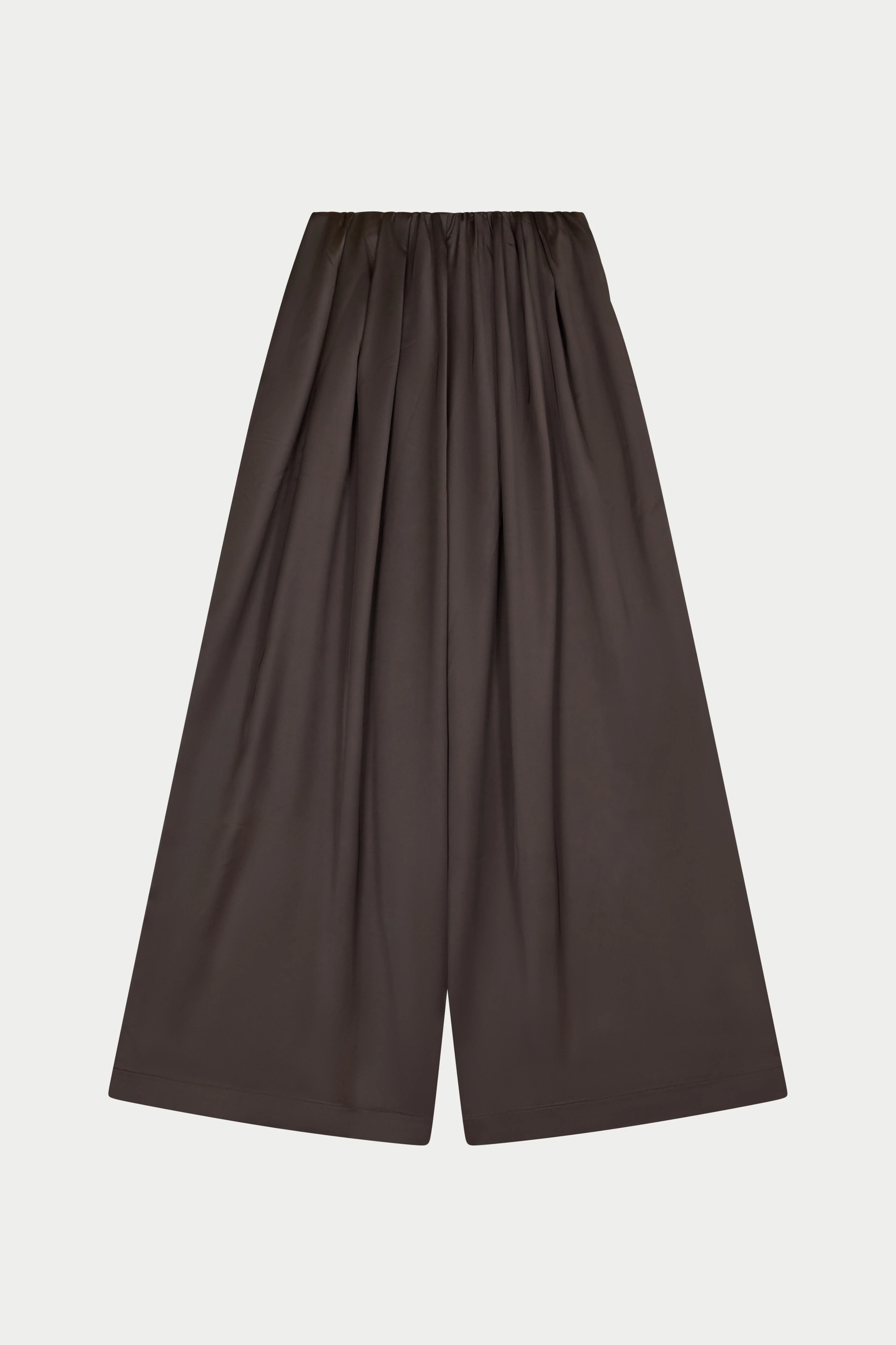 SATIN WIDE LEG TROUSERS - CHOCOLATE - Image 5