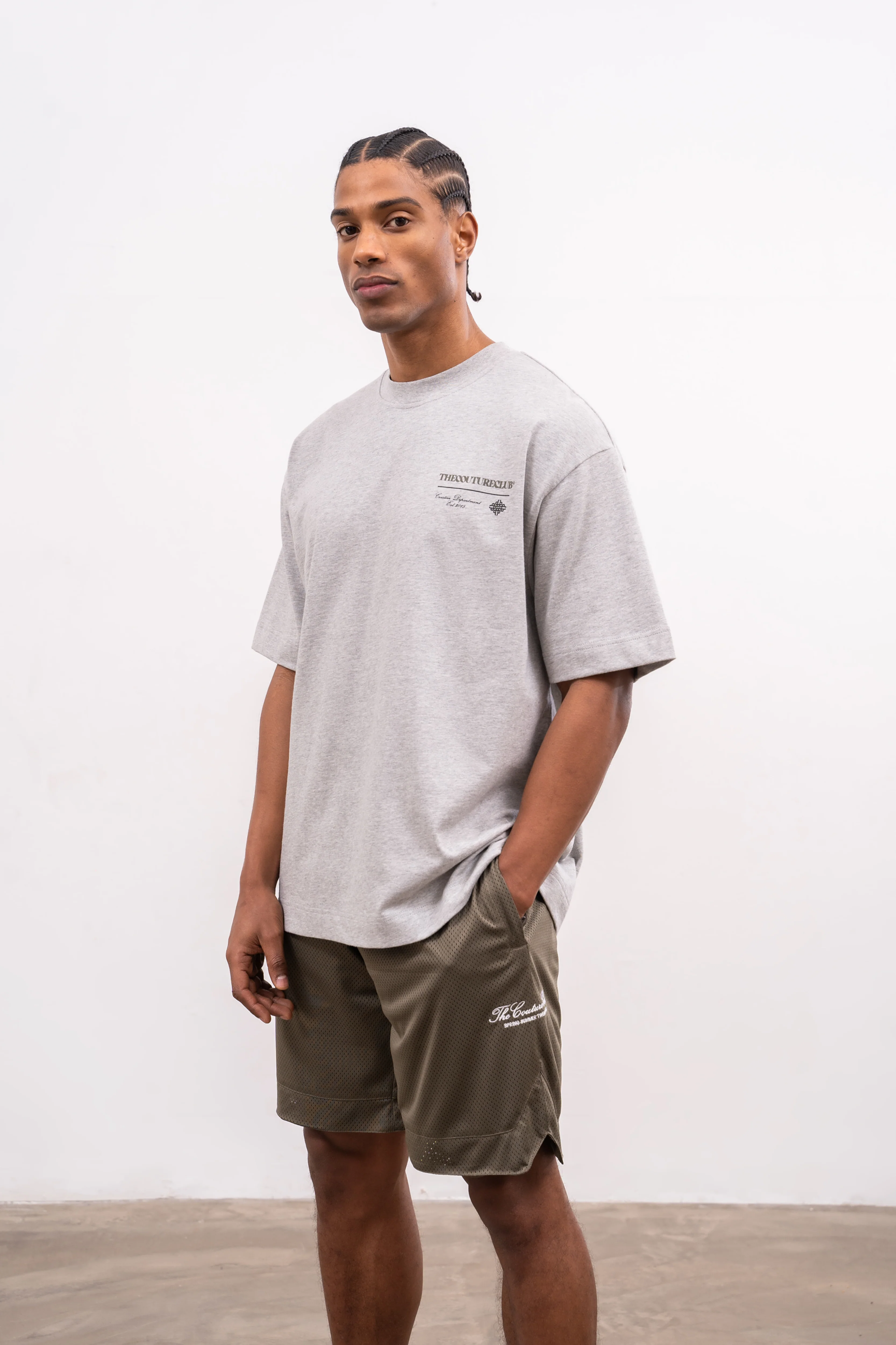 SCRIPT MULTI GRAPHIC T-SHIRT - GREY MARL - Image 3