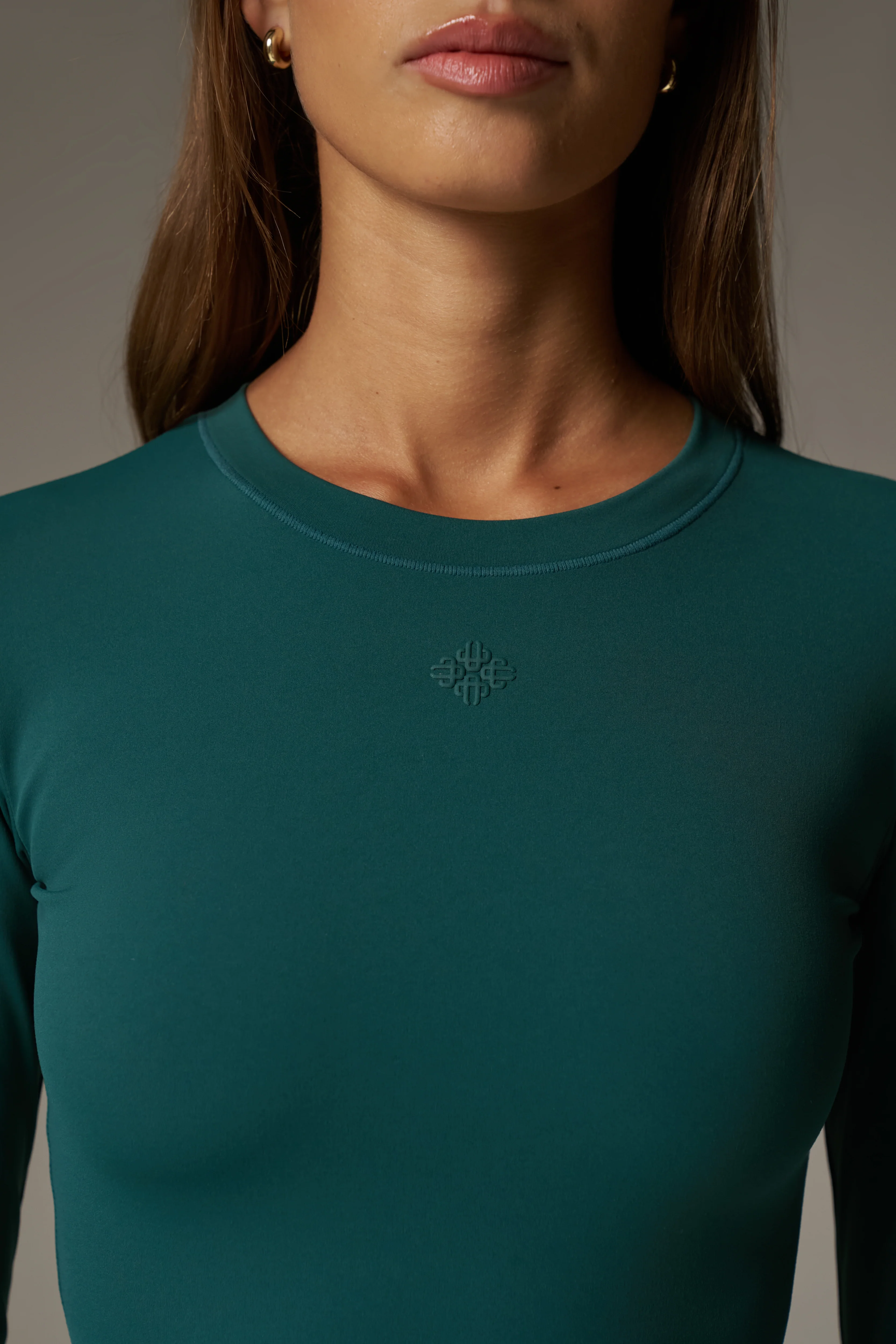 SCULPTING STRETCH LONG SLEEVE TOP - FOREST GREEN - Image 5