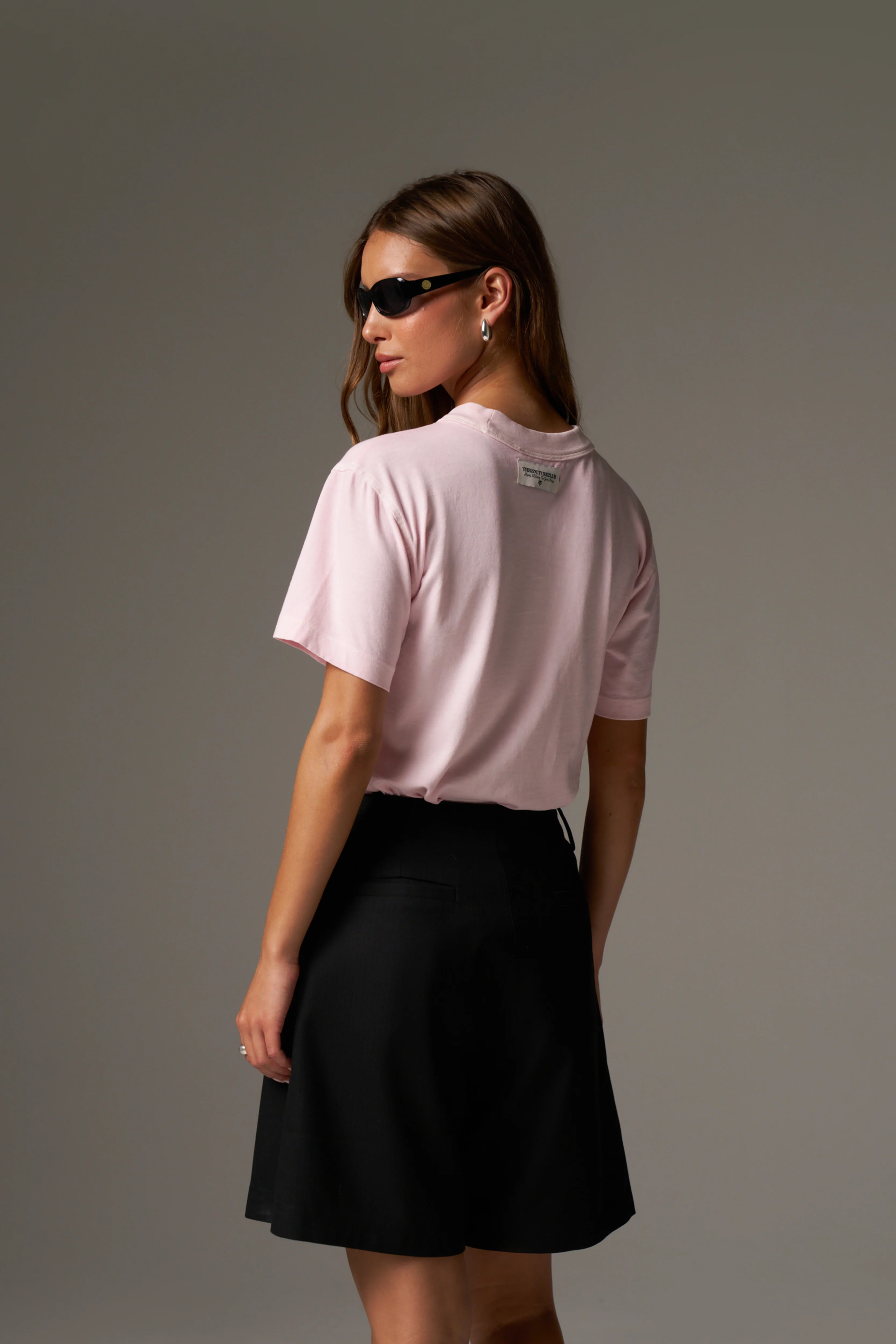 SHADOW PRINT EMBLEM T-SHIRT - WASHED PINK - Image 6