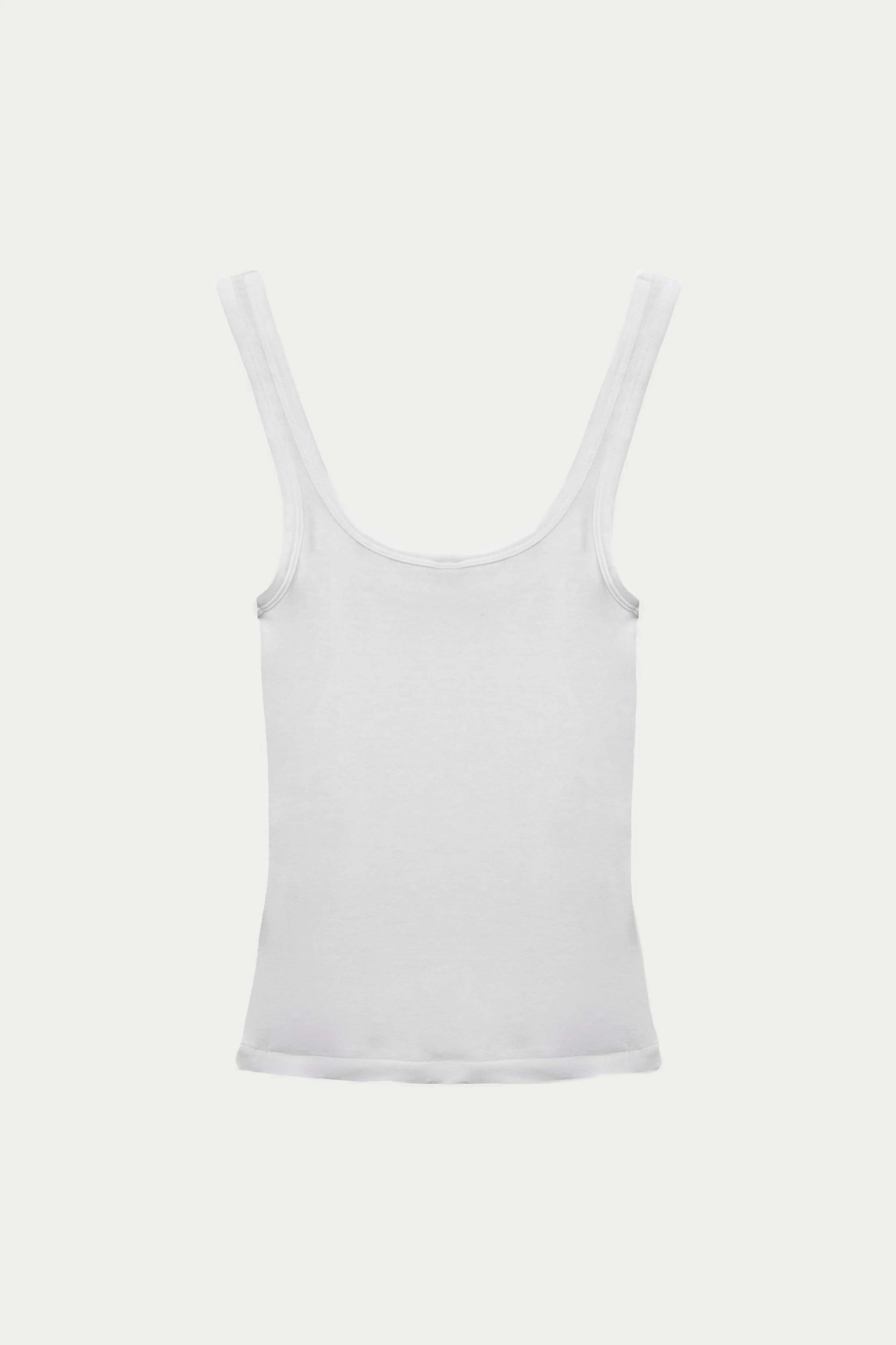 SLUB EMBLEM LABEL VEST TOP - WHITE - Image 9