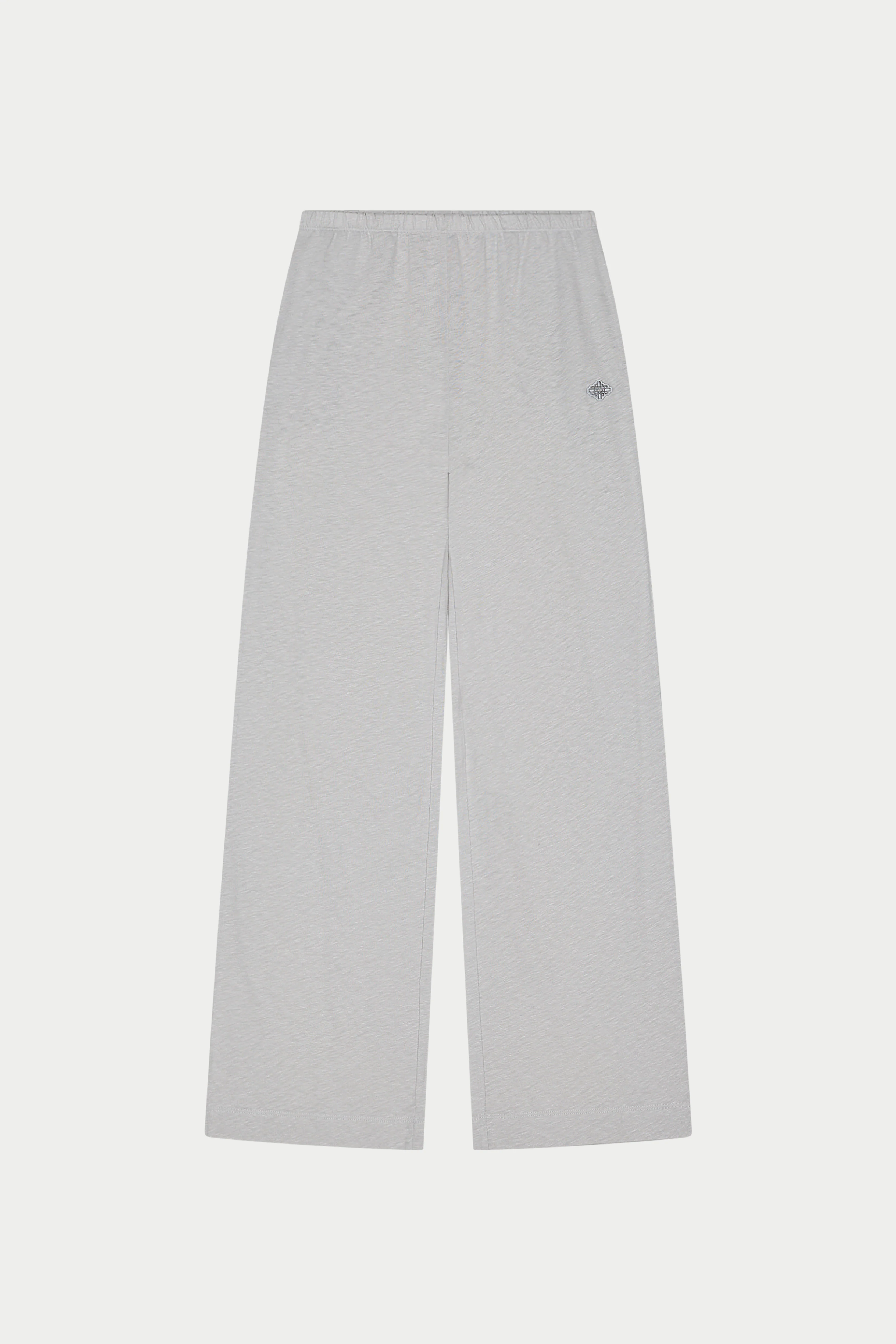 MARL SLUB WIDE LEG JOGGERS - GREY