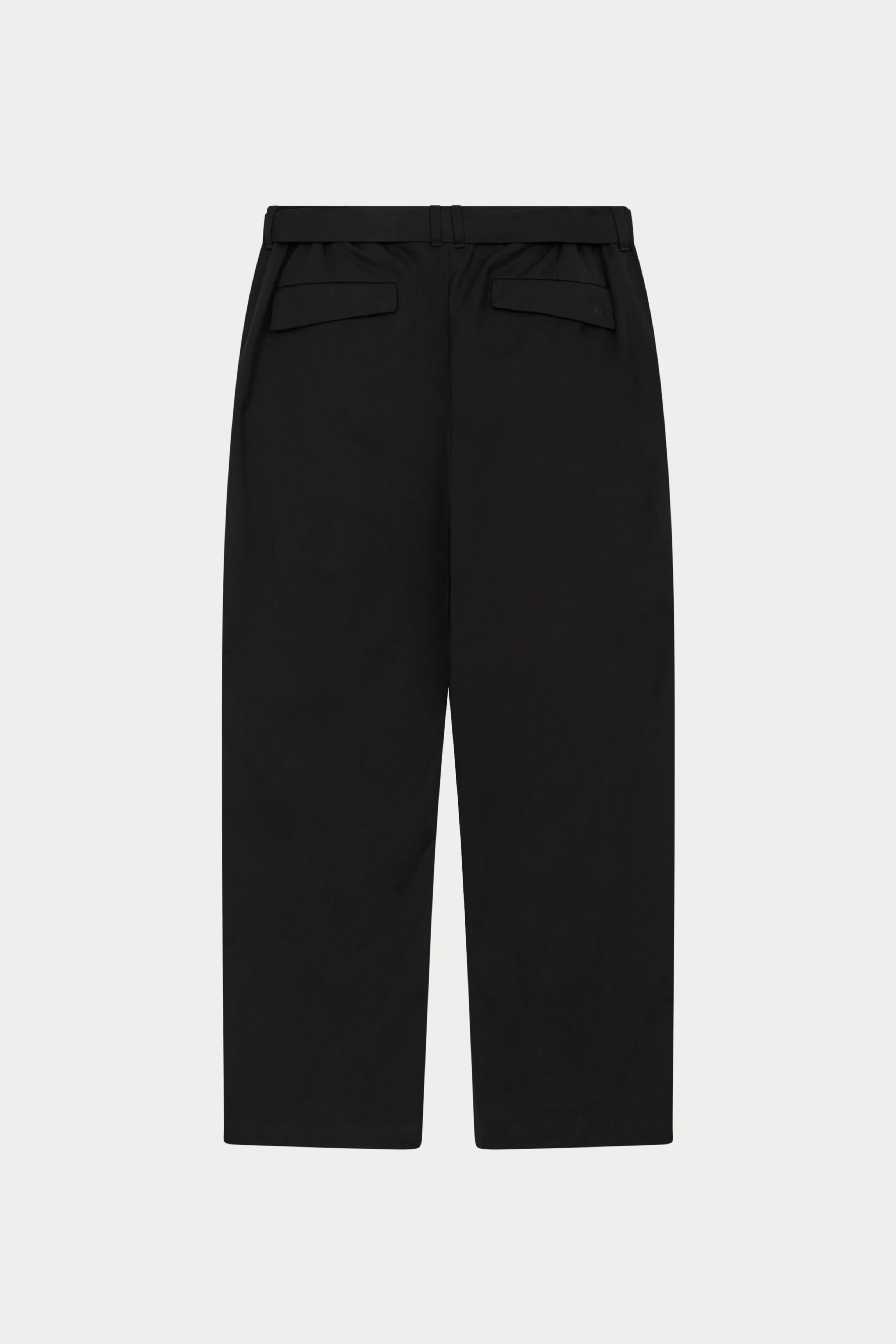 SMART TIE BELTED TROUSERS - BLACK - Image 11