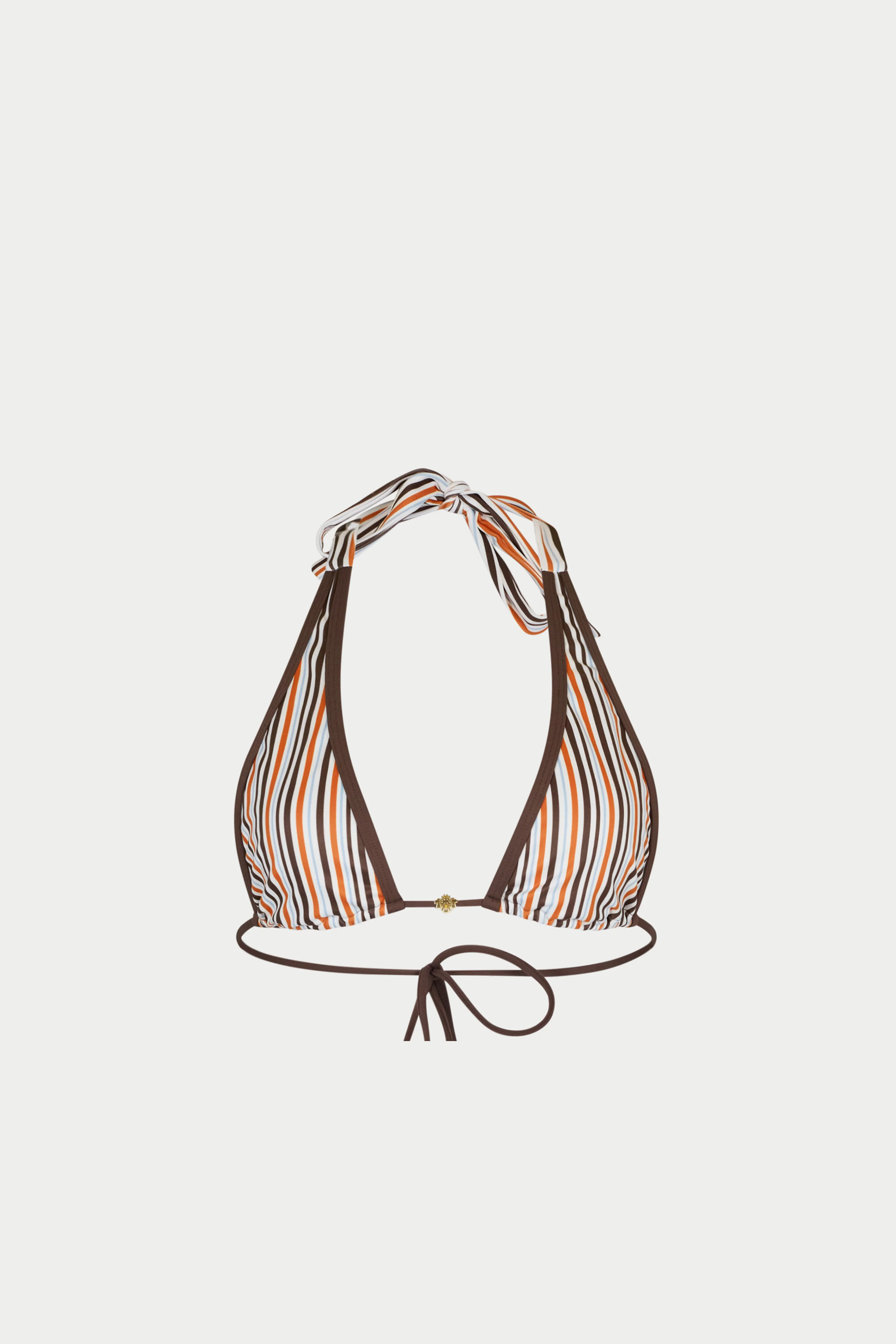 STRIPE TRIANGLE BIKINI TOP - CHOCOLATE - Image 6