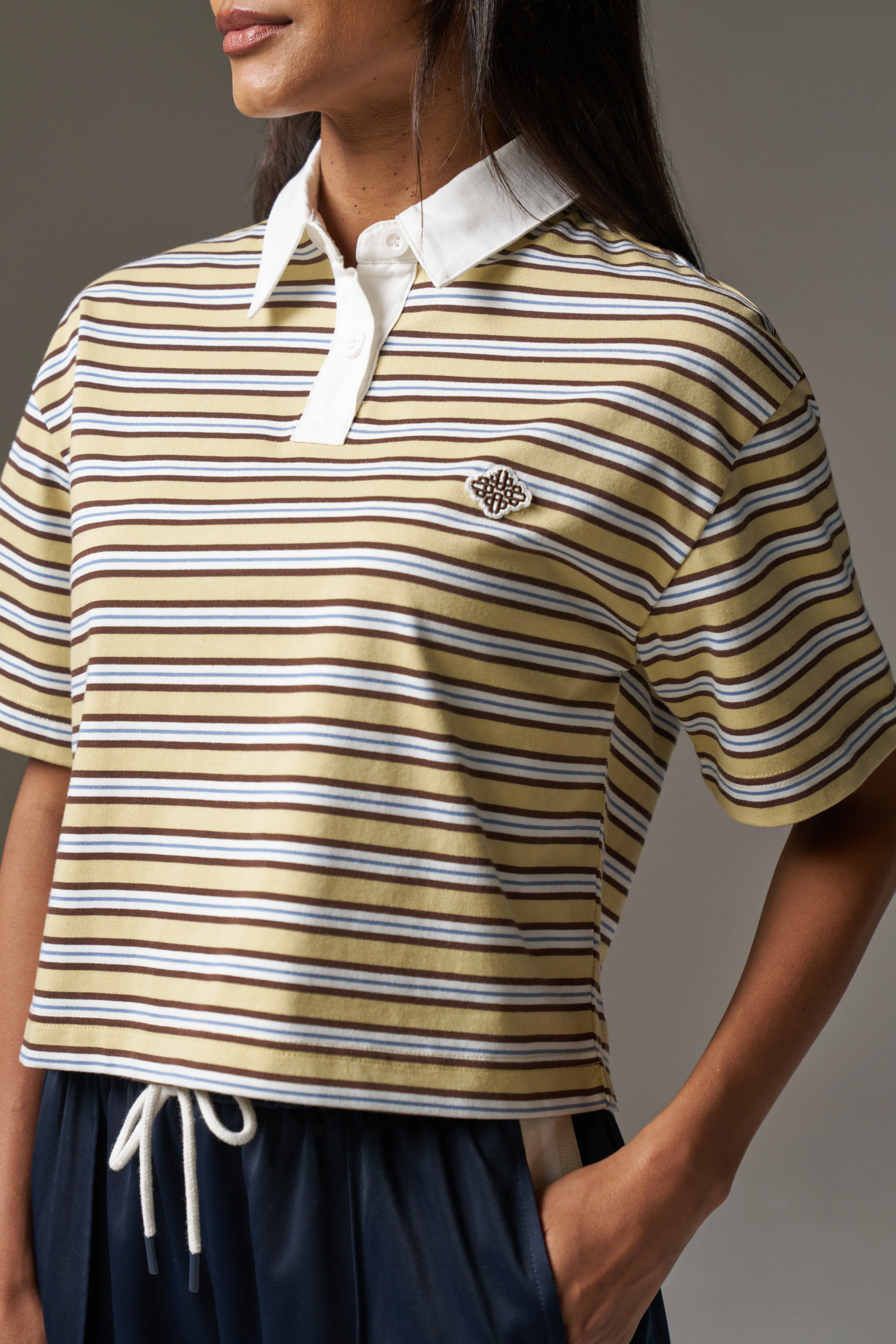 STRIPED POLO TEE - YELLOW - Image 4