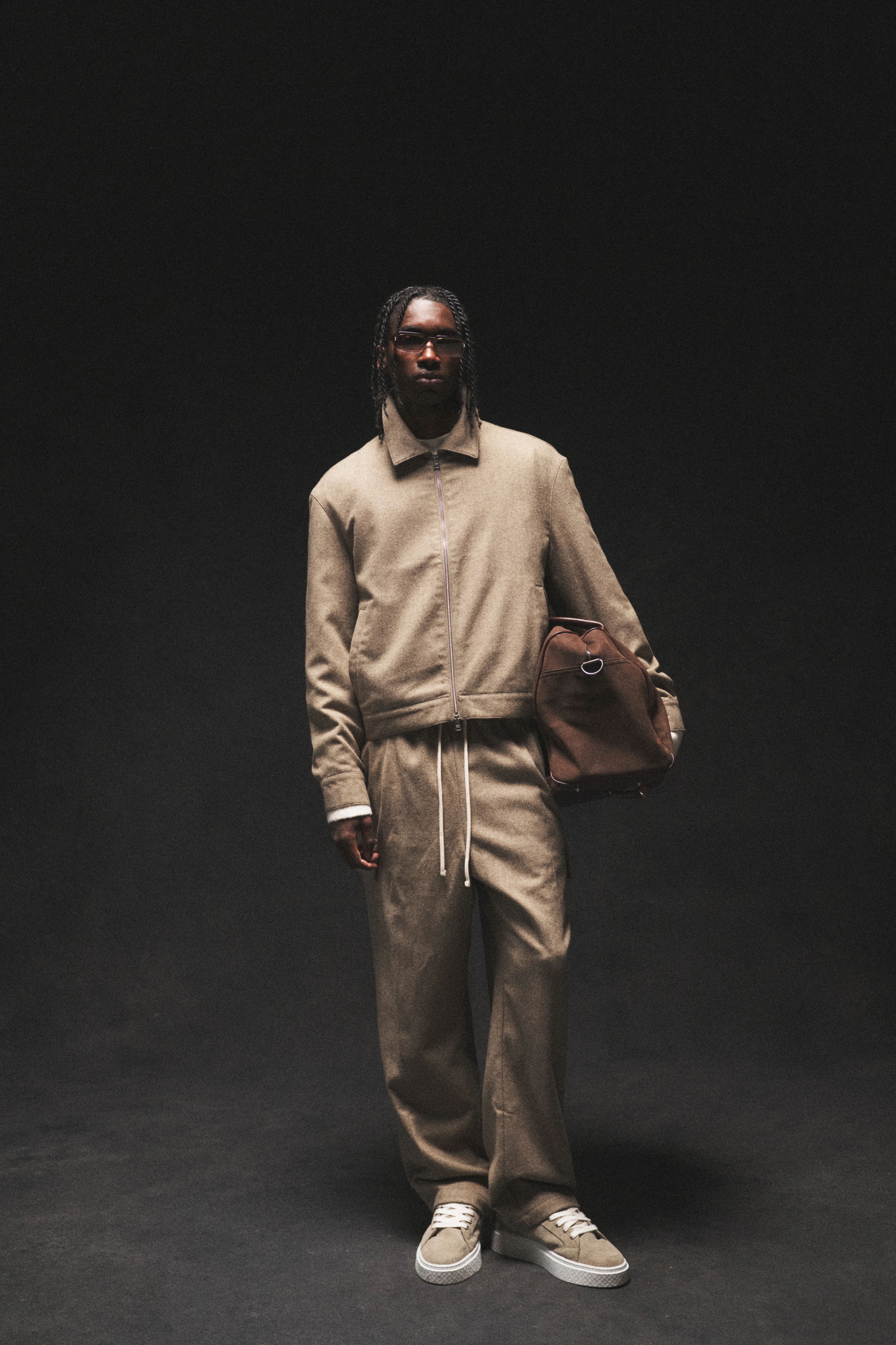 TAILORED HERRINGBONE JACKET - BEIGE - Image 3