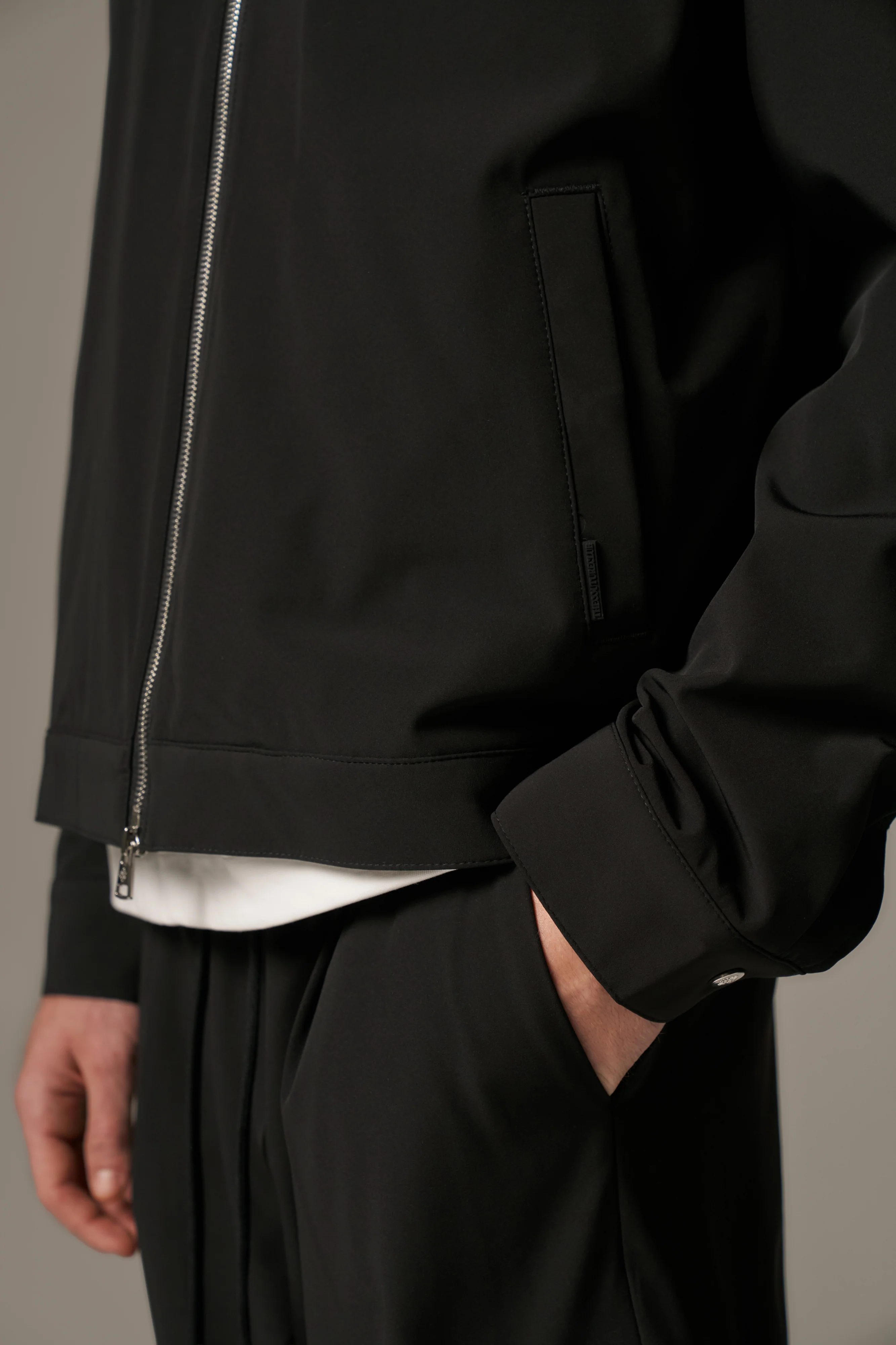 TECHNICAL ZIP THROUGH JACKET - BLACK - Image 5