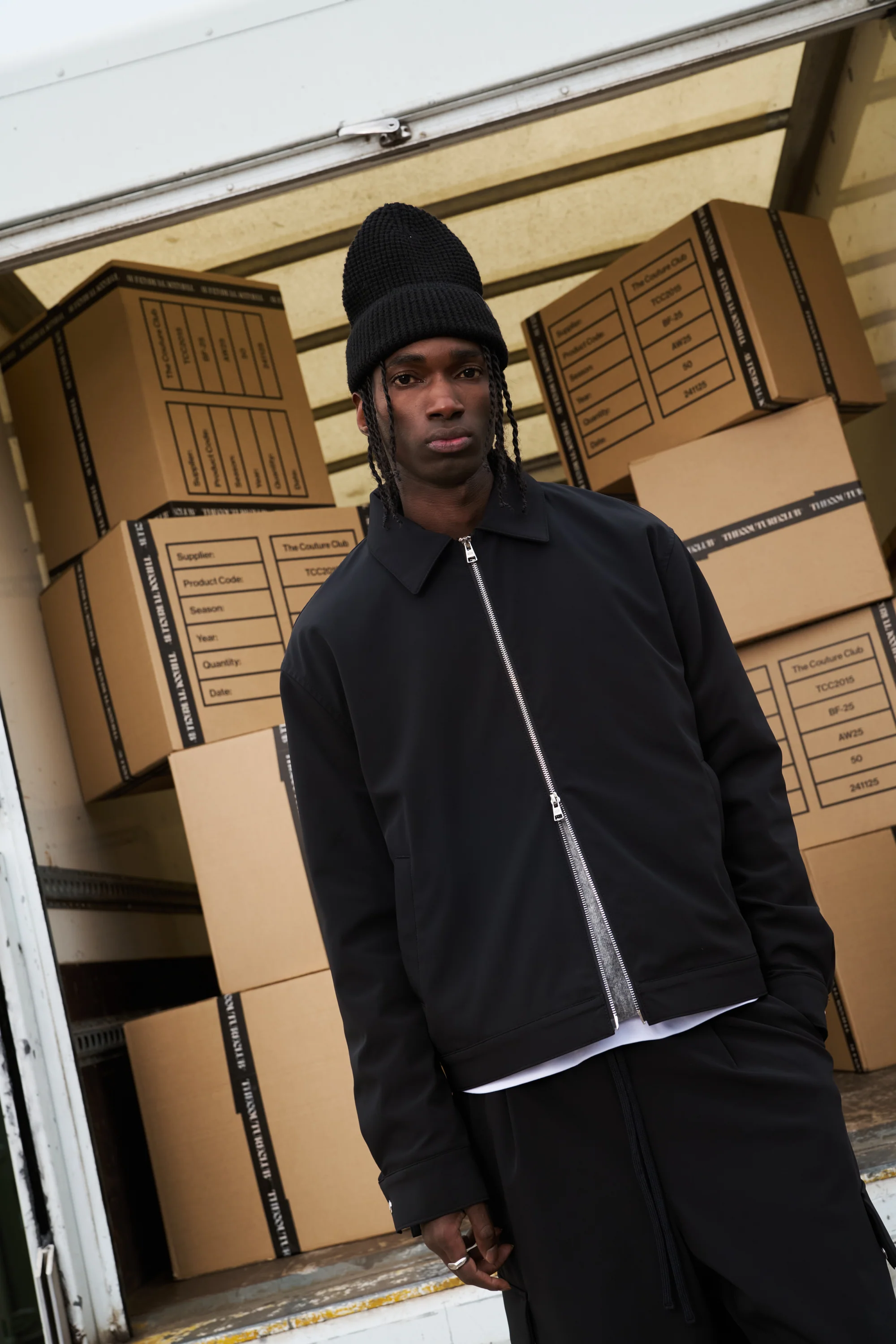 TECHNICAL ZIP THROUGH JACKET - BLACK - Image 8