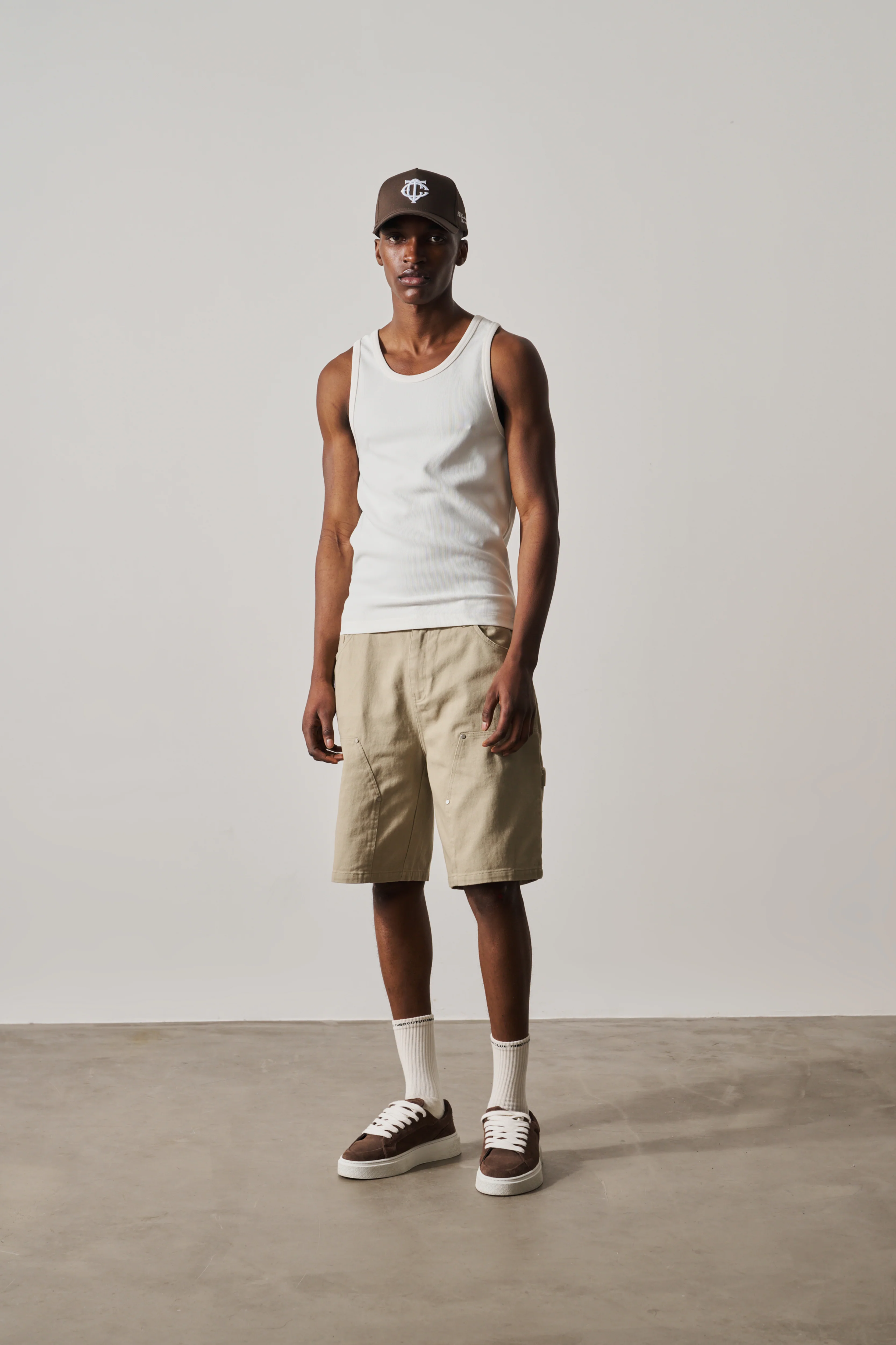 TWILL CARPENTER SHORTS - BEIGE - Image 3
