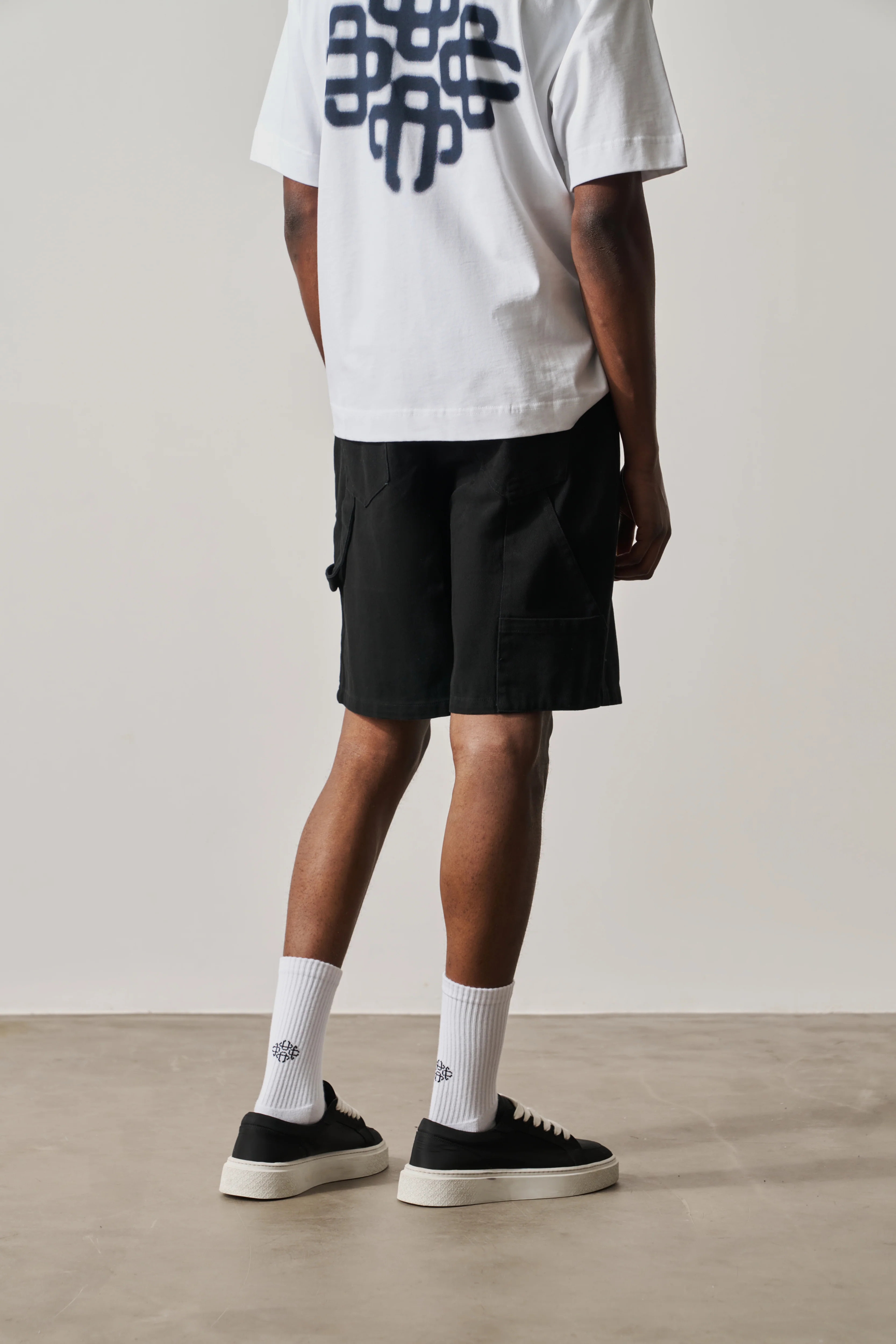 TWILL CARPENTER SHORTS - BLACK - Image 5