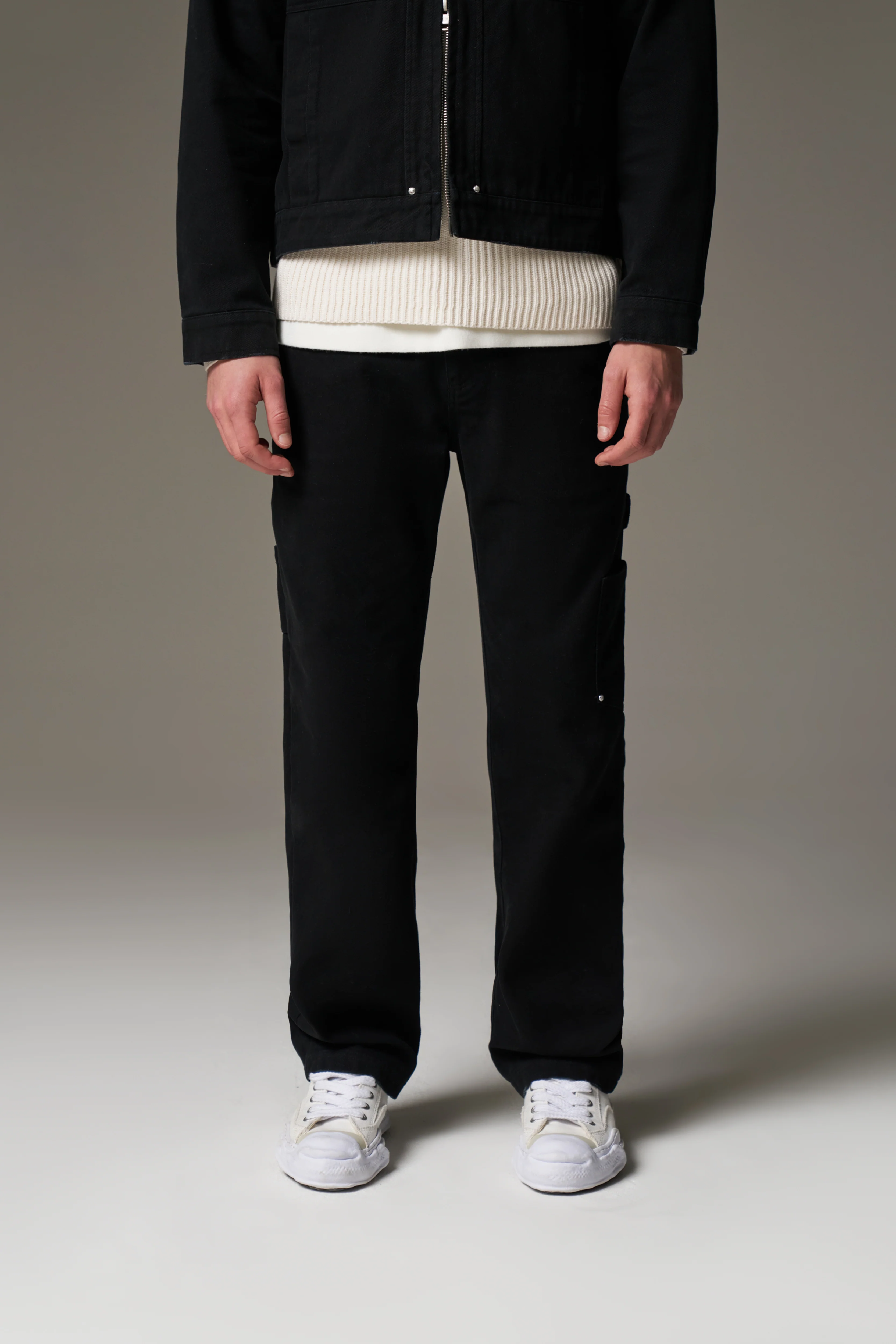 TWILL DOUBLE PATCH TROUSER - WASHED BLACK - Image 2