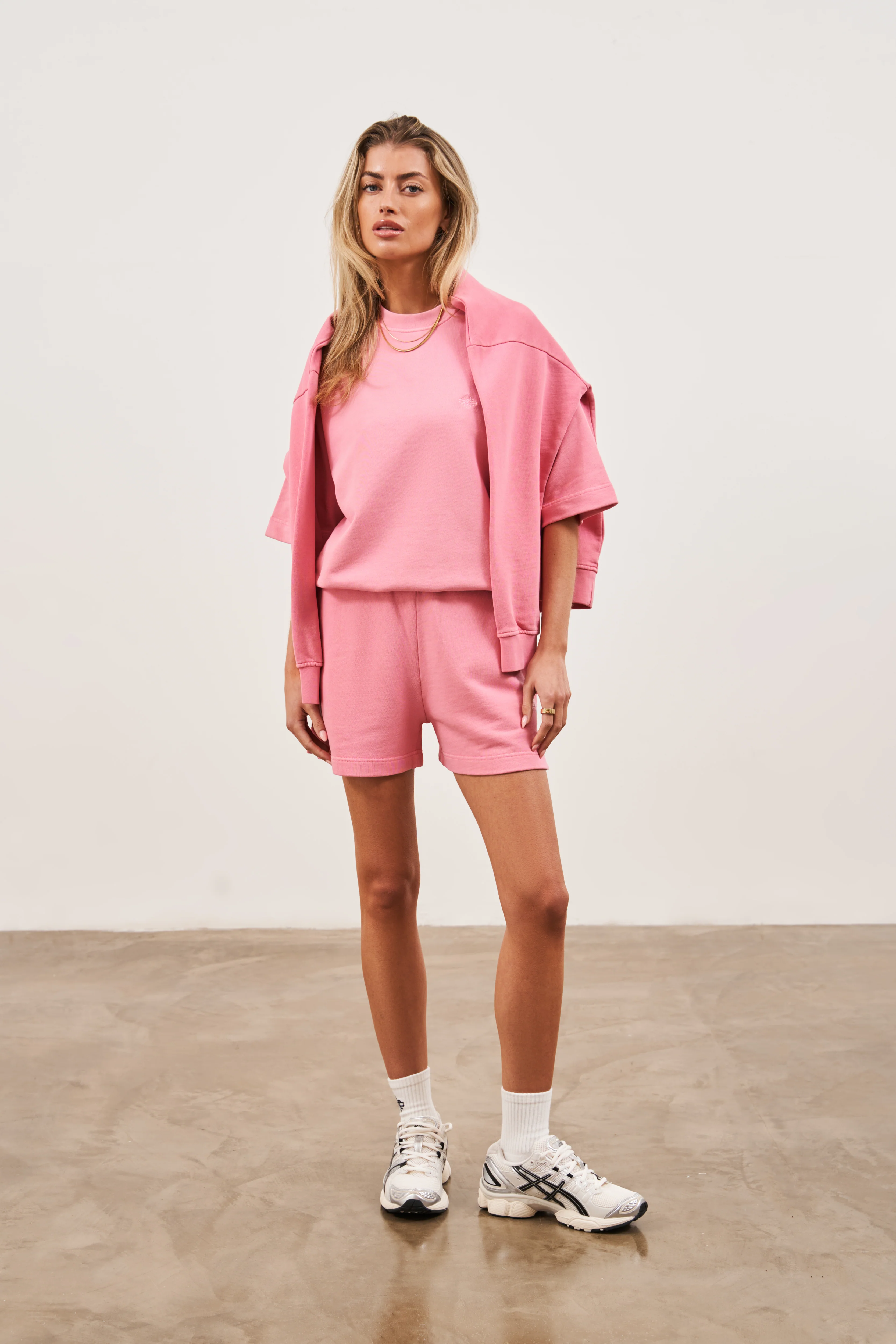 EMBLEM OVERSIZED T-SHIRT - PINK - Image 7