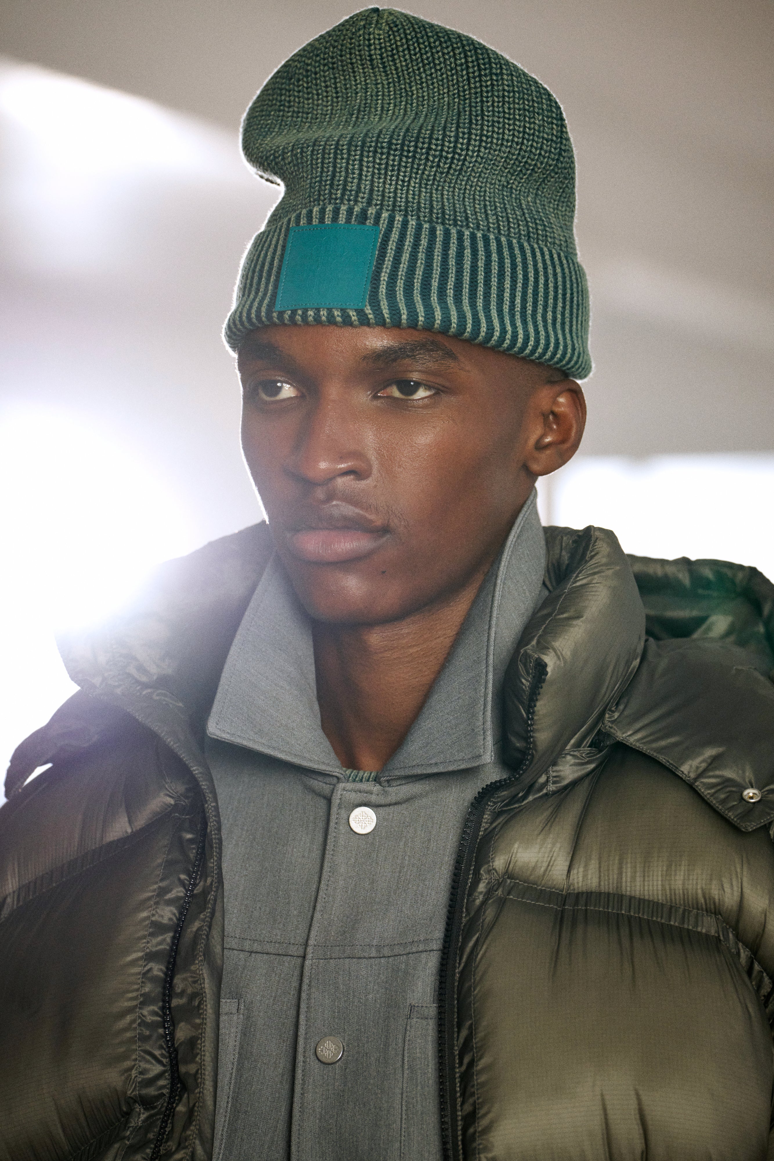 WASHED RIBBED BEANIE - TEAL - Image 2
