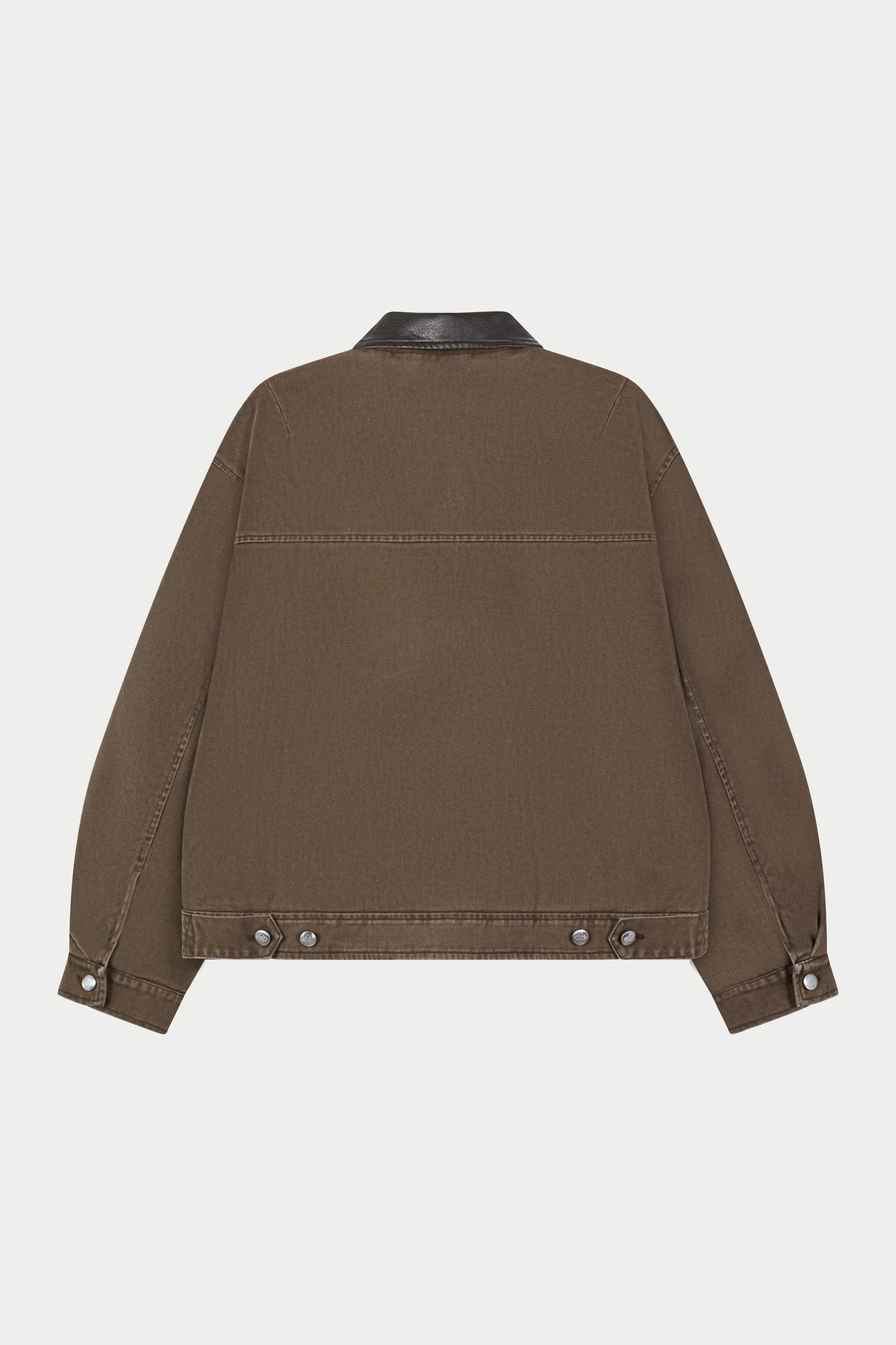 WASHED TWILL PADDED JACKET - BROWN - Image 8