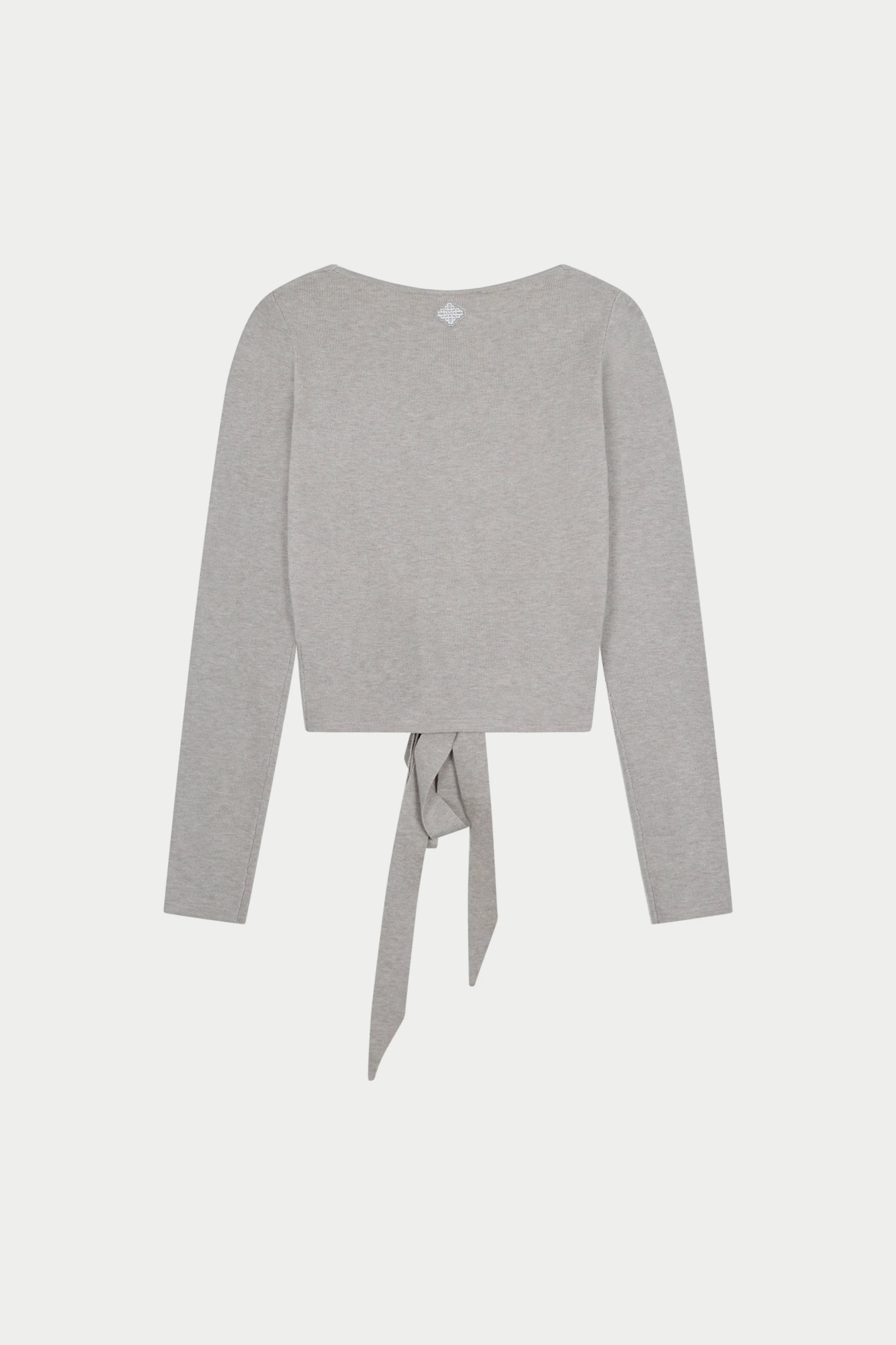 WRAP AROUND KNIT CARDIGAN - GREY MARL - Image 7
